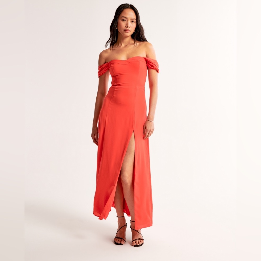 A&F Camille Off The Shoulder Maxi Dress, Medium Petite